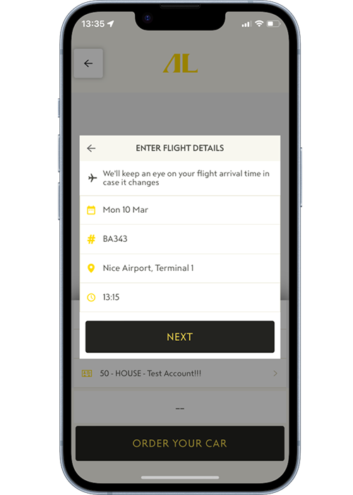 We track your flight, to ensure the driver arrives on time.