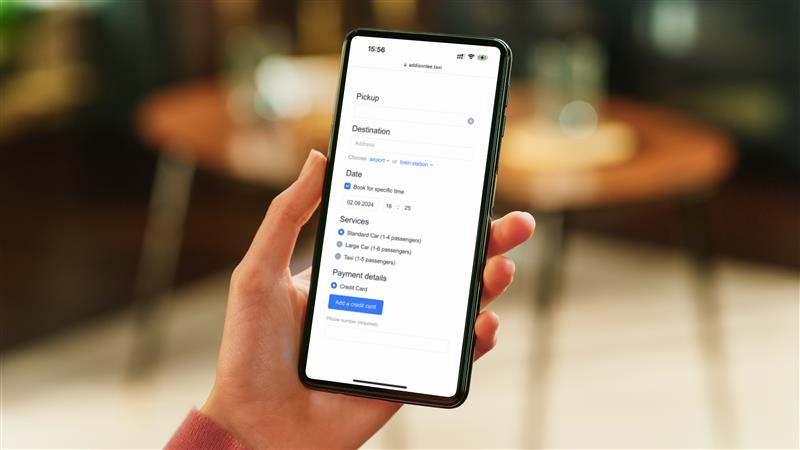 Addison Lee Quickbooker on a mobile phone